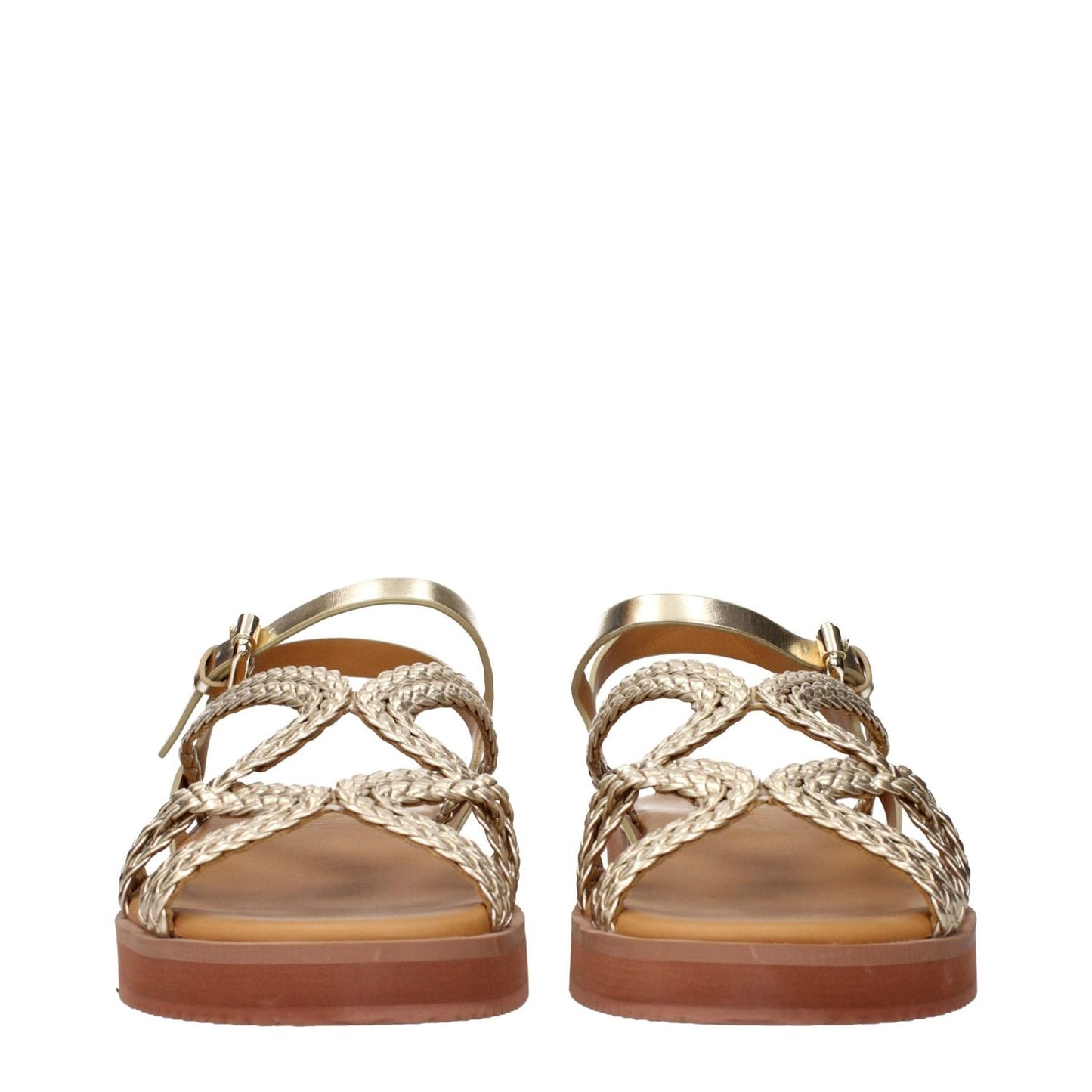 See By Chloé Gold Polyethylene Flat Sandals SE-15269118542089-EU40/US10