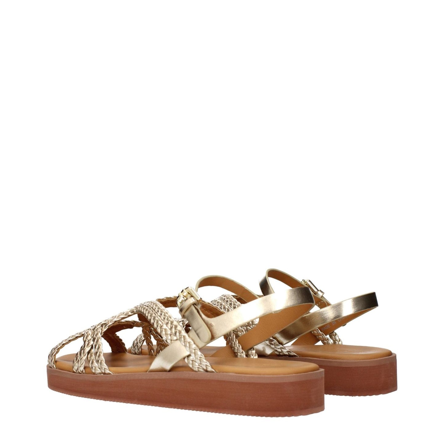 See By Chloé Gold Polyethylene Flat Sandals SE-15269118542089-EU40/US10