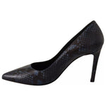 Sofia Black Snake Skin Leather Stiletto High Heels Pumps Shoes
