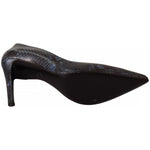 Sofia Black Snake Skin Leather Stiletto High Heels Pumps Shoes