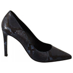 Sofia Black Snake Skin Leather Stiletto High Heels Pumps Shoes