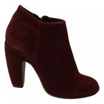 Steve Madden Maroon Blush Velvet Suede Penelope Ankle Boots Shoes