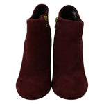 Steve Madden Maroon Blush Velvet Suede Penelope Ankle Boots Shoes