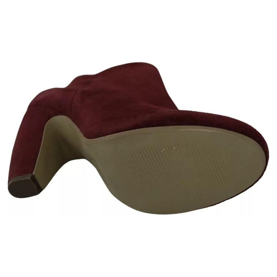 Steve Madden Maroon Blush Velvet Suede Penelope Ankle Boots Shoes