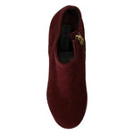 Steve Madden Maroon Blush Velvet Suede Penelope Ankle Boots Shoes