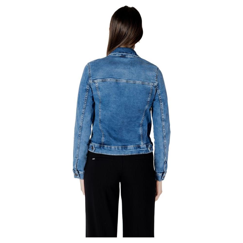Street One Blue Cotton Jackets & Coat