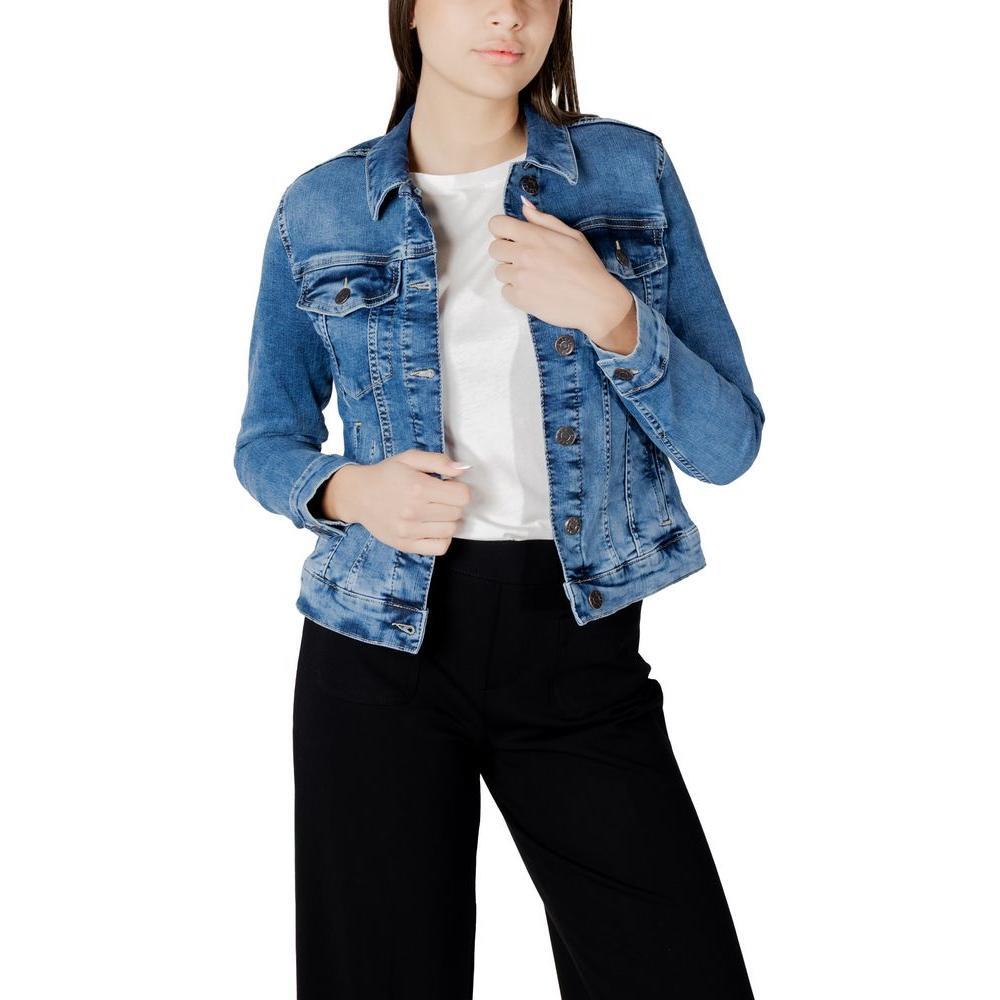 Street One Blue Cotton Jackets & Coat