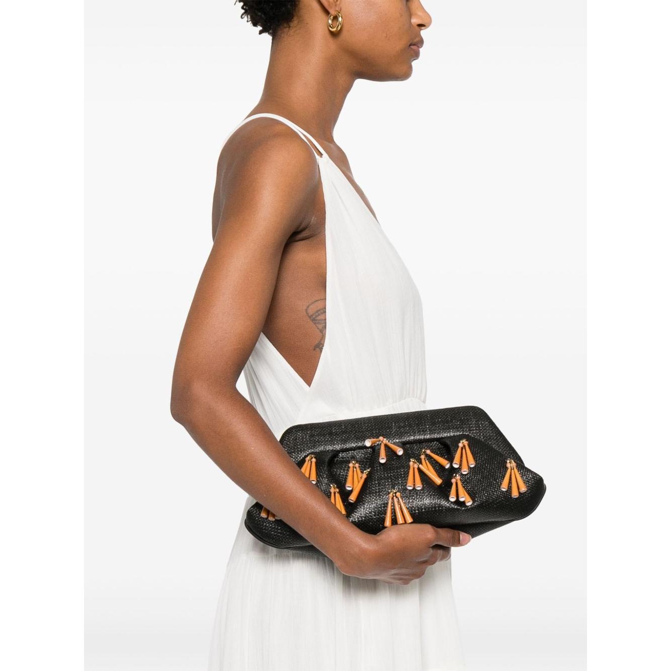 Themoire' Themoire' Themoirè Emera Fringed Clutch Bag TMSS25EMROP1BLACK-P25 LDin,Spring - Summer 2025,Women,Women > Bags,Women > Bags > Clutches,Yes Eu