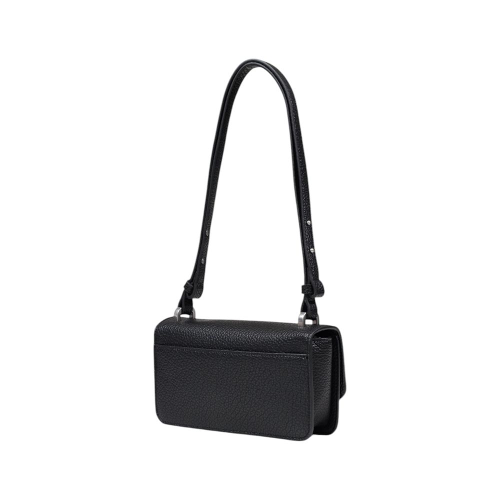 Tommy Hilfiger Jeans Black Polyethylene Handbag with adjustable strap and magnetic flap closure