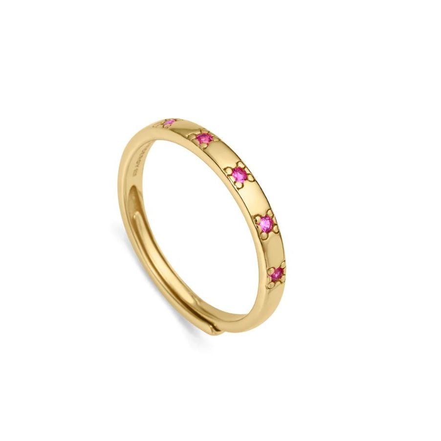 Elegant gold ring with pink floral gems, showcasing style for ladies. VICEROY JEWELS Mod. 9119A013-39, perfect gift in official packaging.