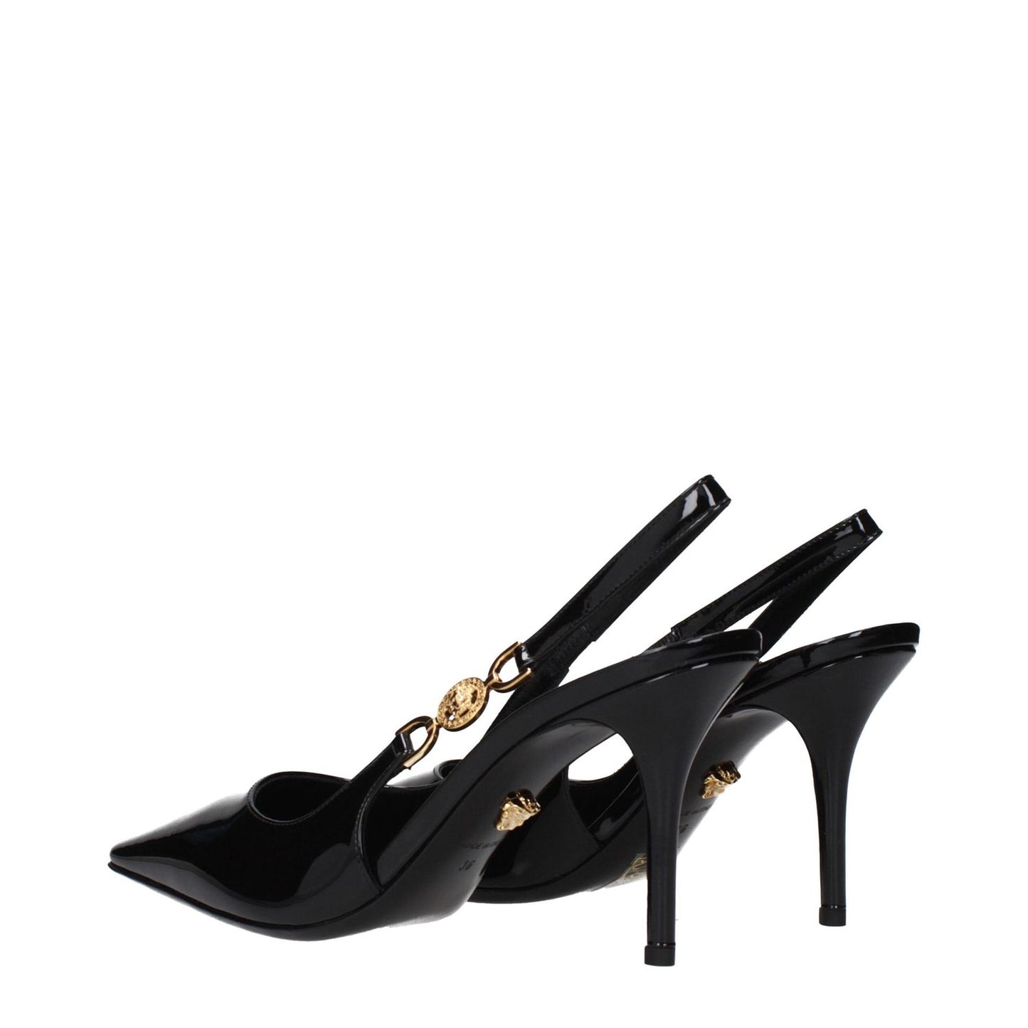 Versace Black Leather High Heel Pumps VE-15273656844553-EU36/US6