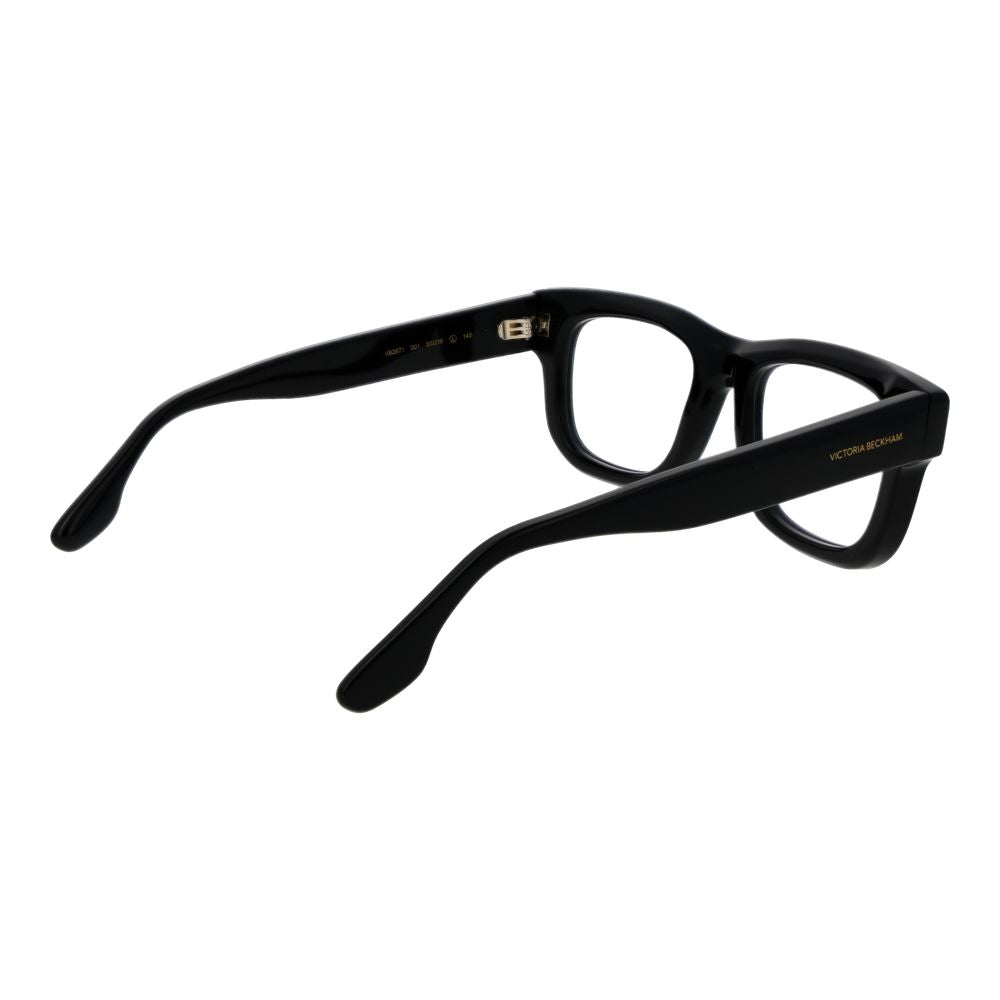 Victoria Beckham Black Acetate Glasses (Frames) full-rim rectangle style in black acetate material with demo lenses.