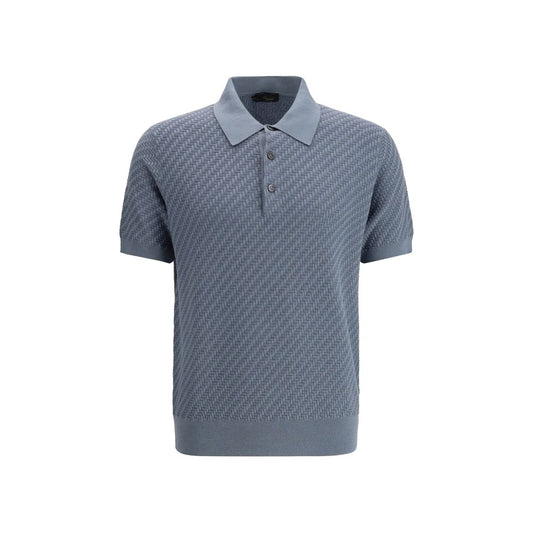 Brioni Blue Cotton Polo Shirt