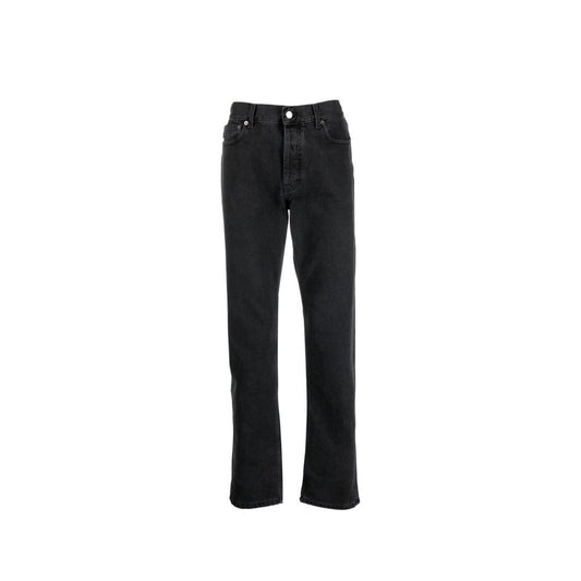 Ambush Black Cotton Straight-Leg Jeans
