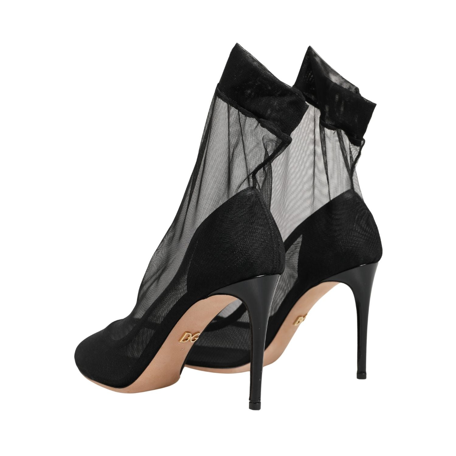 Dolce & Gabbana Black Nylon Stretch Mesh Sock Boots Shoes