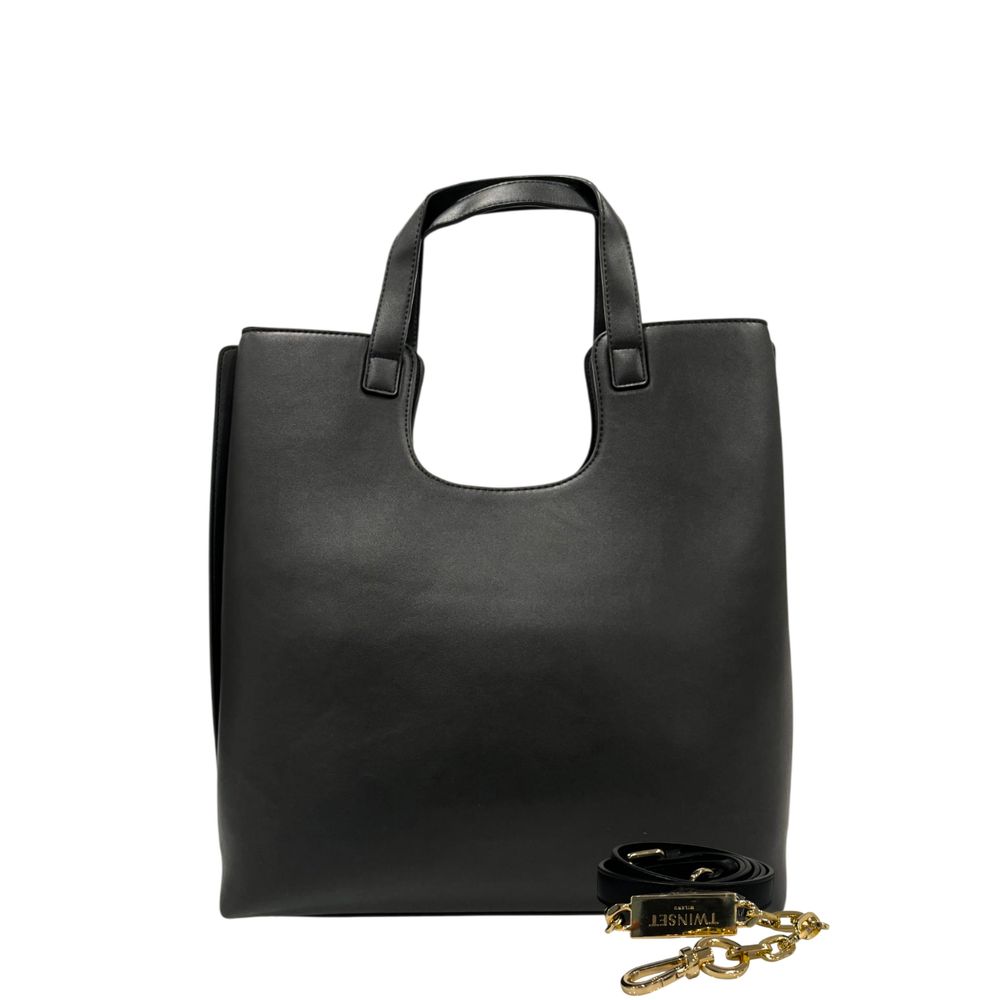 Twinset Black PU Women Shoulder Bag