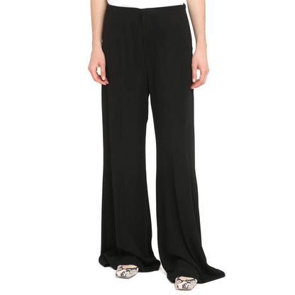 Maison Margiela Black Viscose Casual Pants