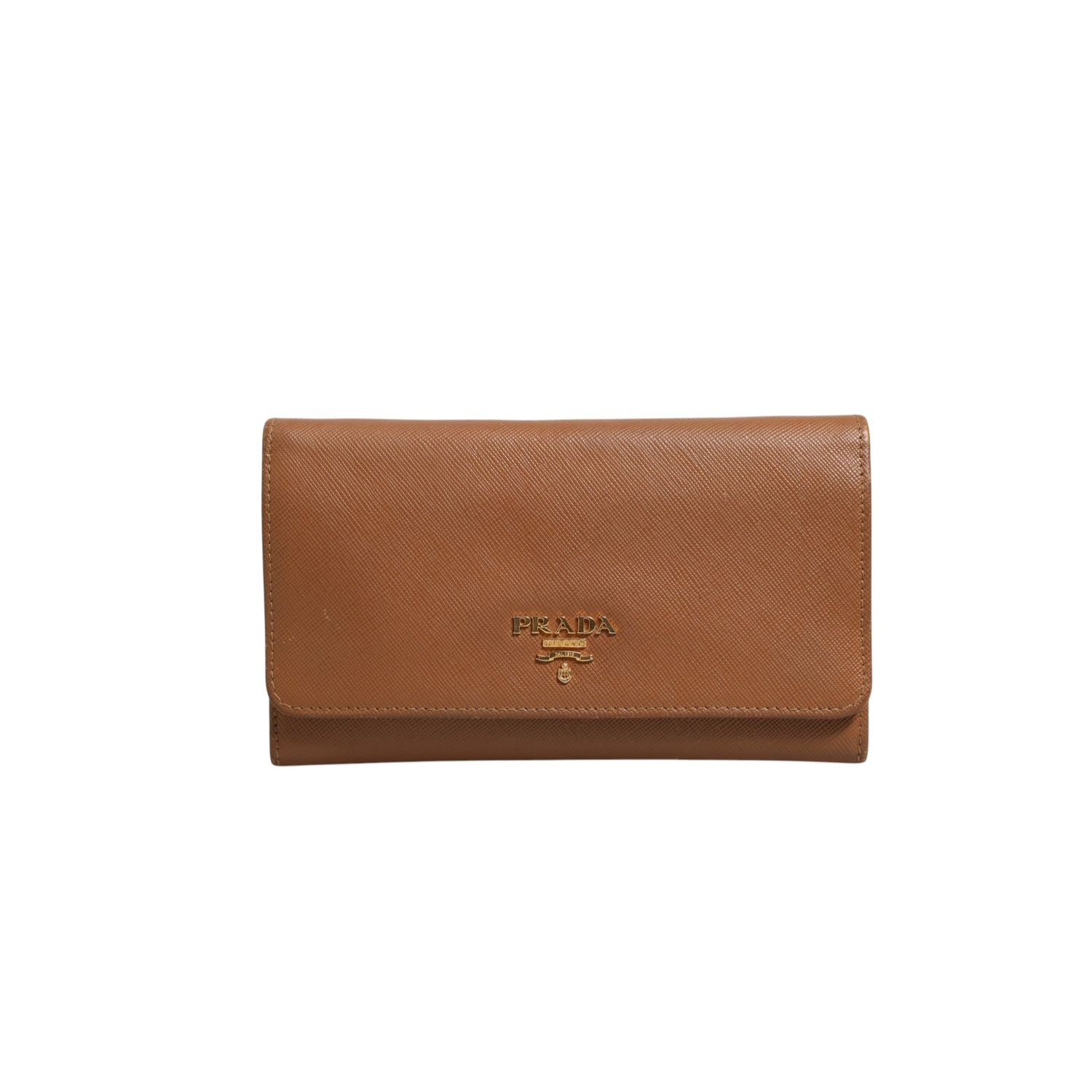 Prada Brown and Gold Wallet Strap