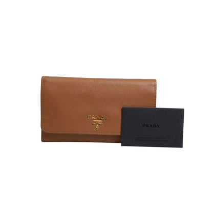Prada Brown and Gold Wallet Strap