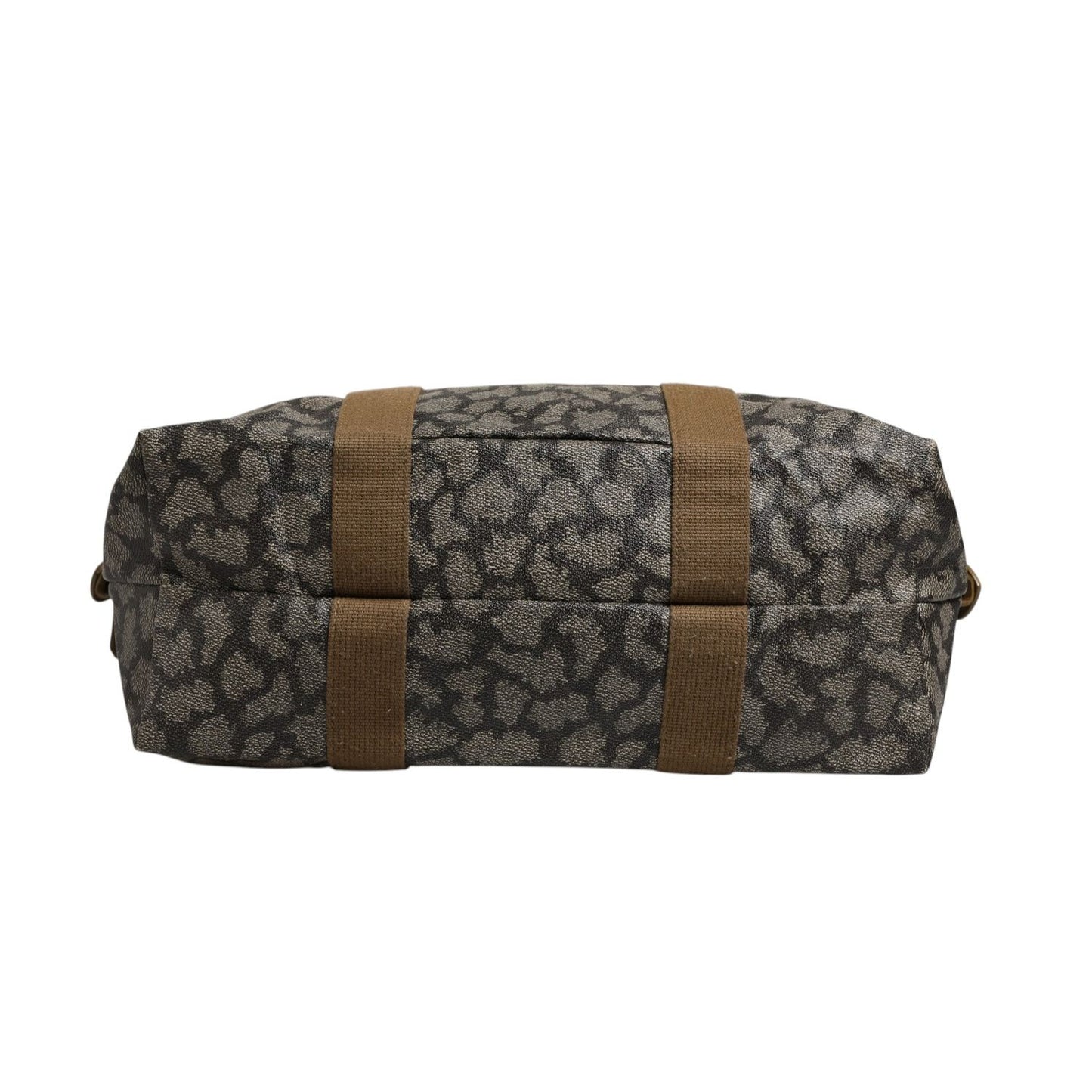 Saint Laurent Green and Brown Pattern Canvas Duffel Bag