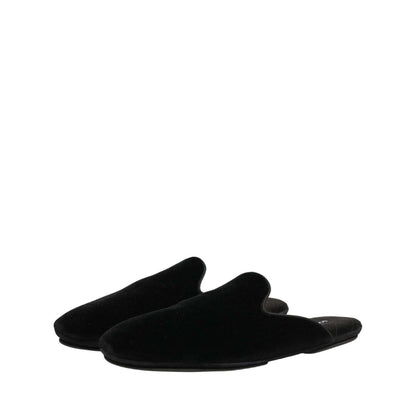 Dolce & Gabbana Black Suede Slides Flat Slipper Men Shoes