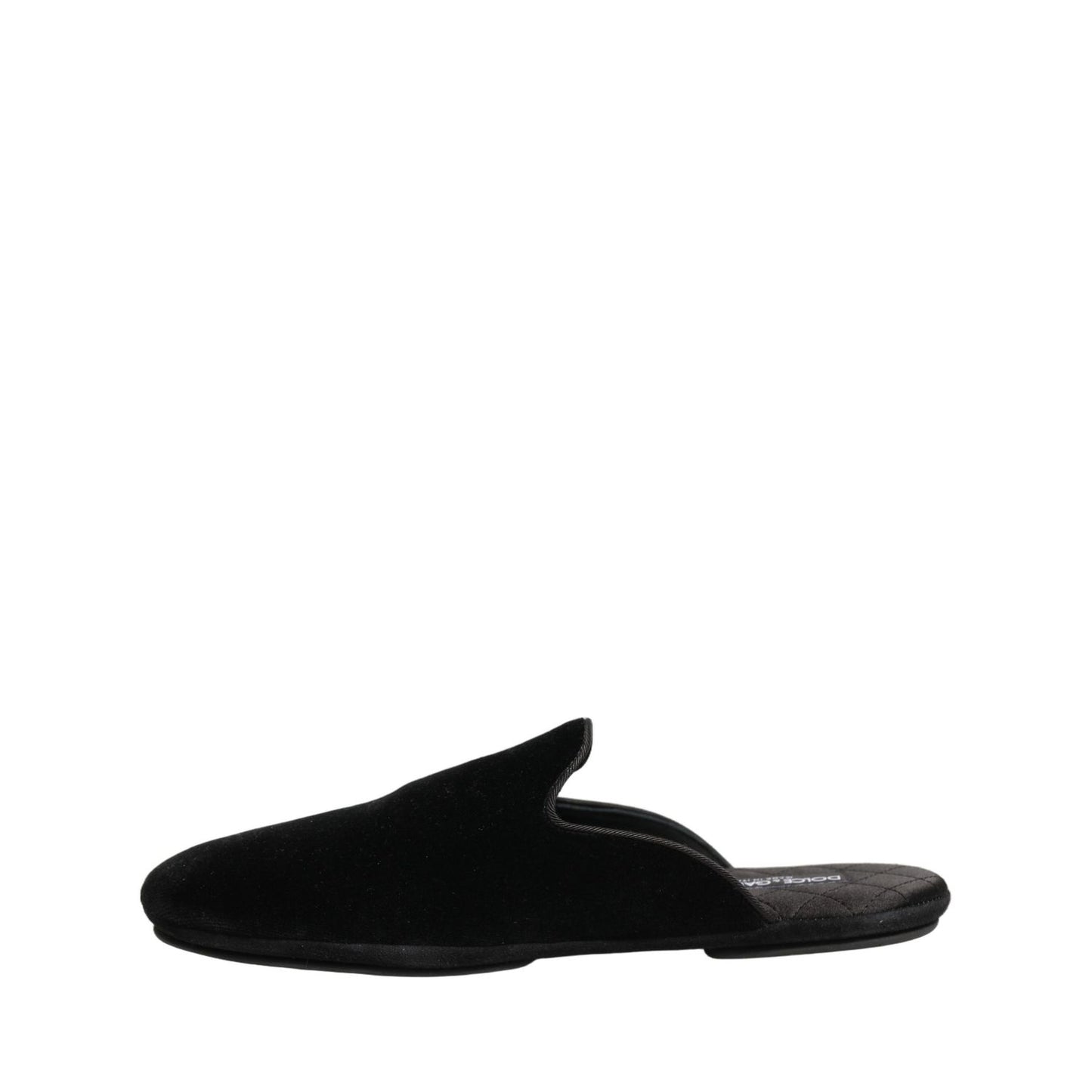 Dolce & Gabbana Black Suede Slides Flat Slipper Men Shoes