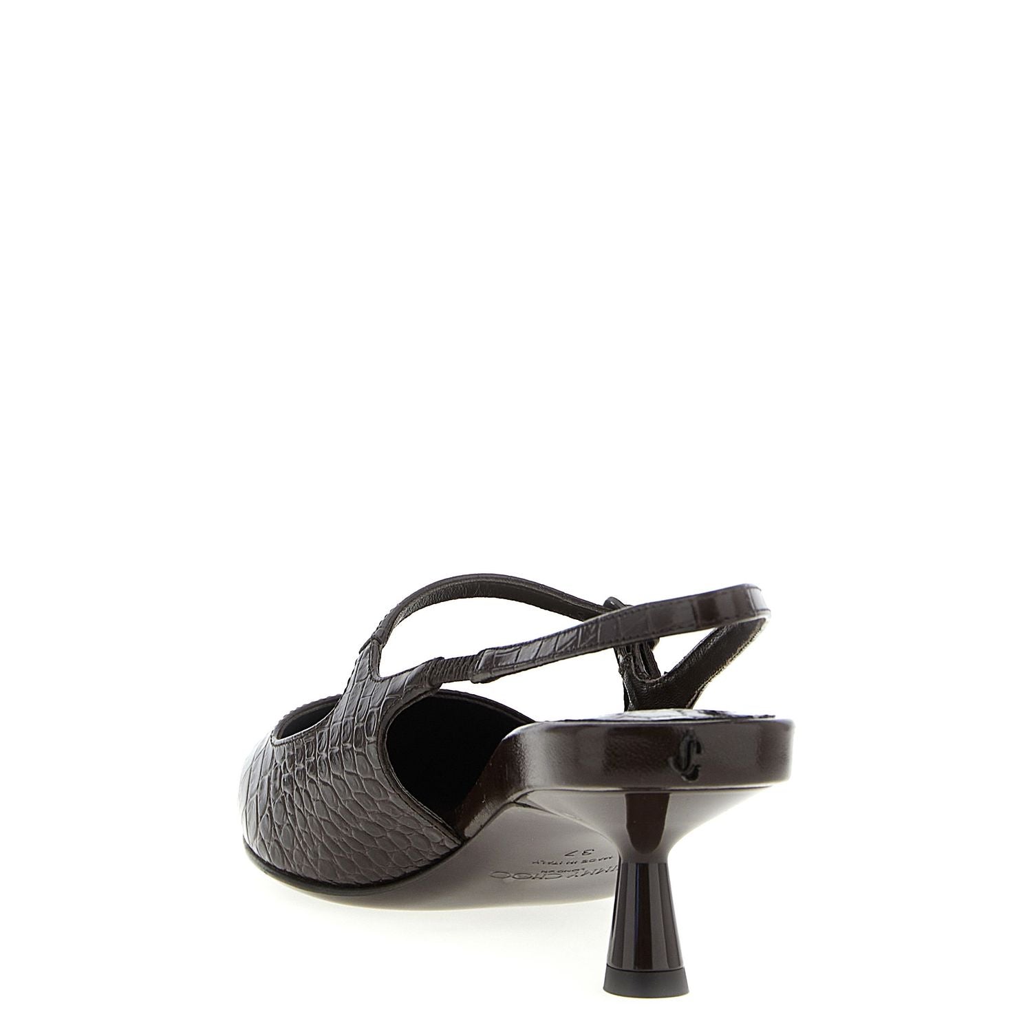 Jimmy Choo Brown Leather Mid Heel Pumps