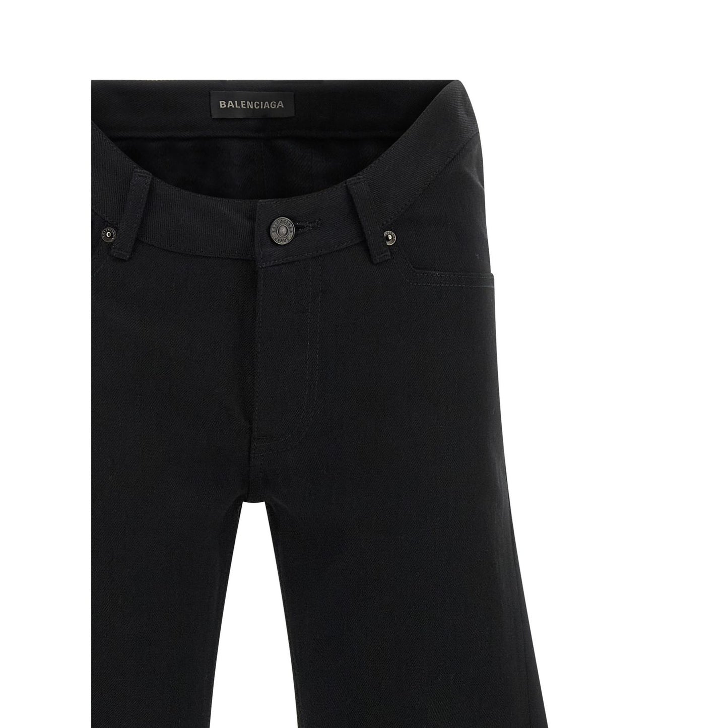 Balenciaga Black Cotton Flared Jeans
