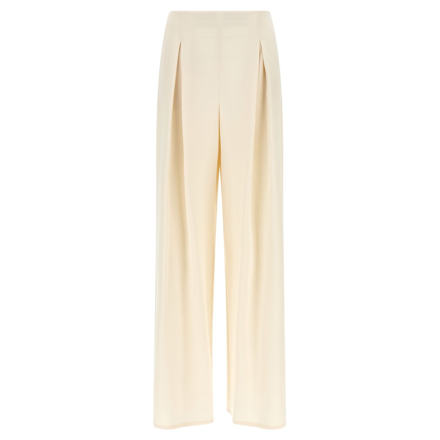 Max Mara White Silk Casual Pants