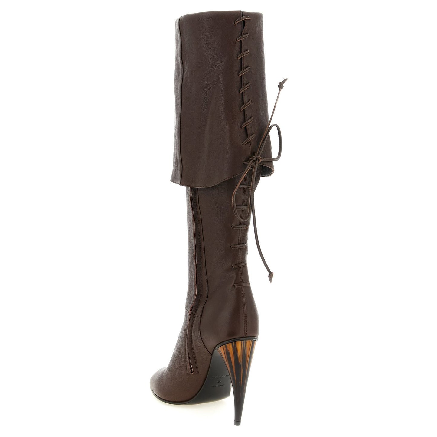 Alexander McQueen Brown Lamb Leather Over The Knee
