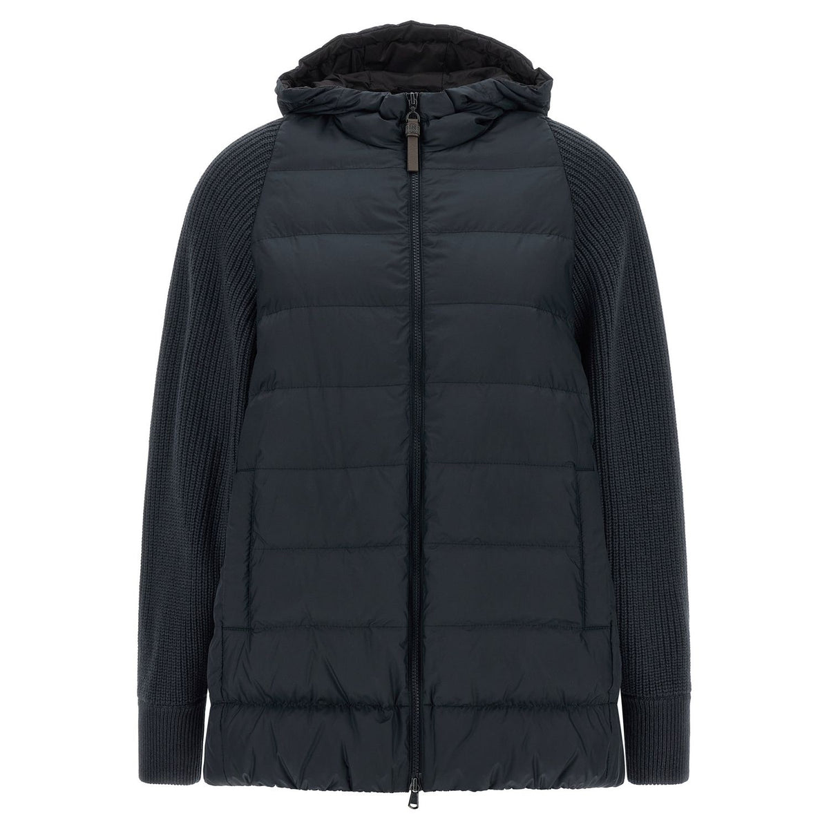 Brunello Cucinelli Blue Polyester Full-Length Jacket
