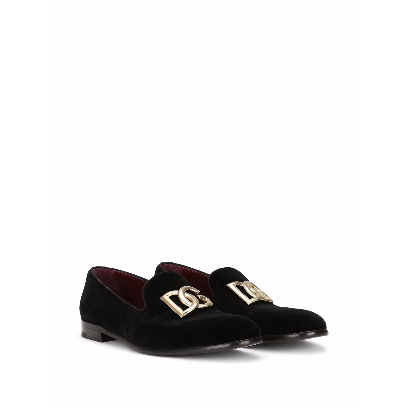 Dolce & Gabbana DG logo velvet slippers