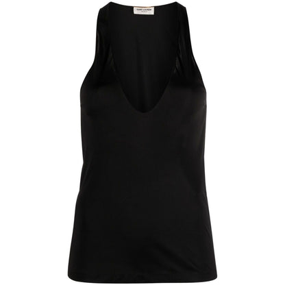 Saint Laurent plunging satin tank top