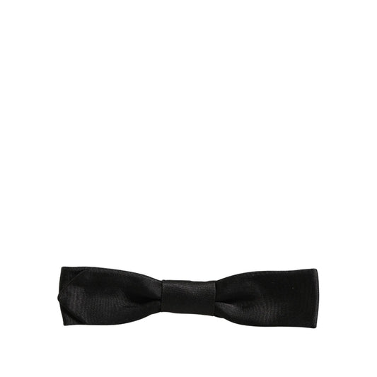 Dolce & Gabbana Men Black 100% SIlk Adjustable Neck Papillon Bow Tie