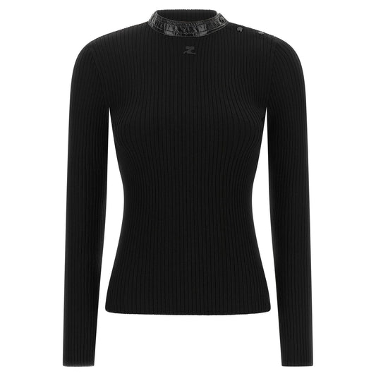 Courrèges Black Viscose Cardigan