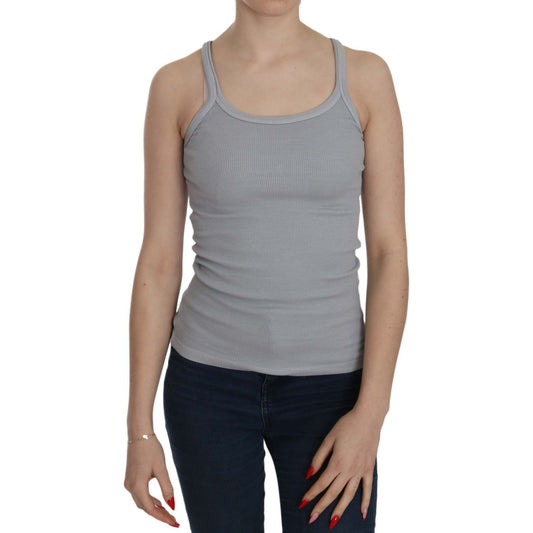 PINK MEMORIES Light Grey Sleeveless Spaghetti Strap Blouse TSH3916-38