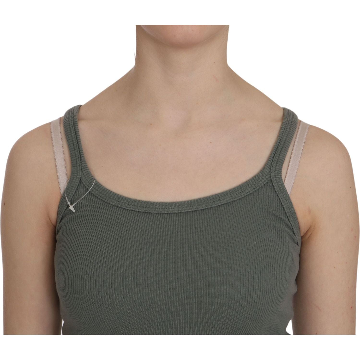 别致的绿色细肩带休闲背心