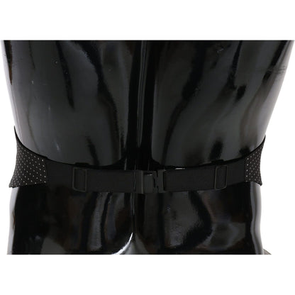 Dolce & Gabbana Black Dotted Waist Belt Silk Cummerbund
