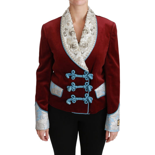 Dolce & Gabbana Dolce & Gabbana Opulent Red Baroque Detail Blazer JKT2558-38 1728,3% Acrylic (velvet),3% Metal,3% Silk,6% Acetate,67345645728,7% Nylon,7% Rayon,Clothing,Dolce & Gabbana,IT38|XS,IT40|S,IT42|M,IT44|L,Jackets & Coats - Women - Clothing,Materi
