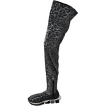 Dolce & Gabbana Gray Leopard High Top Sneakers Booties Shoes LA6442-35