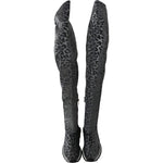 Dolce & Gabbana Gray Leopard High Top Sneakers Booties Shoes LA6442-35