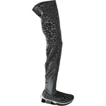 Dolce & Gabbana Gray Leopard High Top Sneakers Booties Shoes LA6442-35