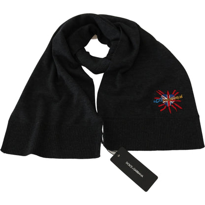 Dolce & Gabbana Gray #DGLovesLondon Wrap Shawl Wool Scarf Wool Wrap Shawls