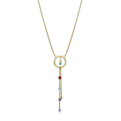 Elegant gold necklace with colorful gemstone accents, featuring the VICEROY JEWELS Mod. 13007C100-59. Designed for ladies, crafted in silver 925°.