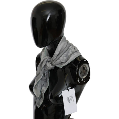 Costume National Gray Silk Shawl Foulard Wrap Scarf Silk Wrap Shawls