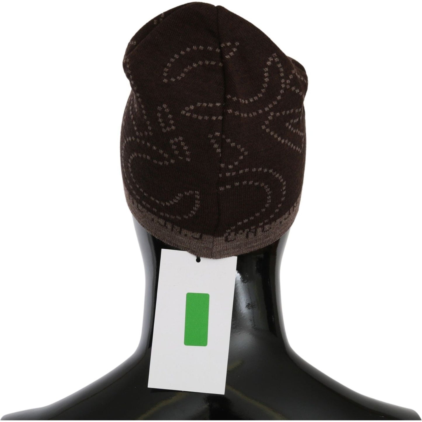 Costume National Beanie Brown Wool Blend Branded Hat Beanie Hat