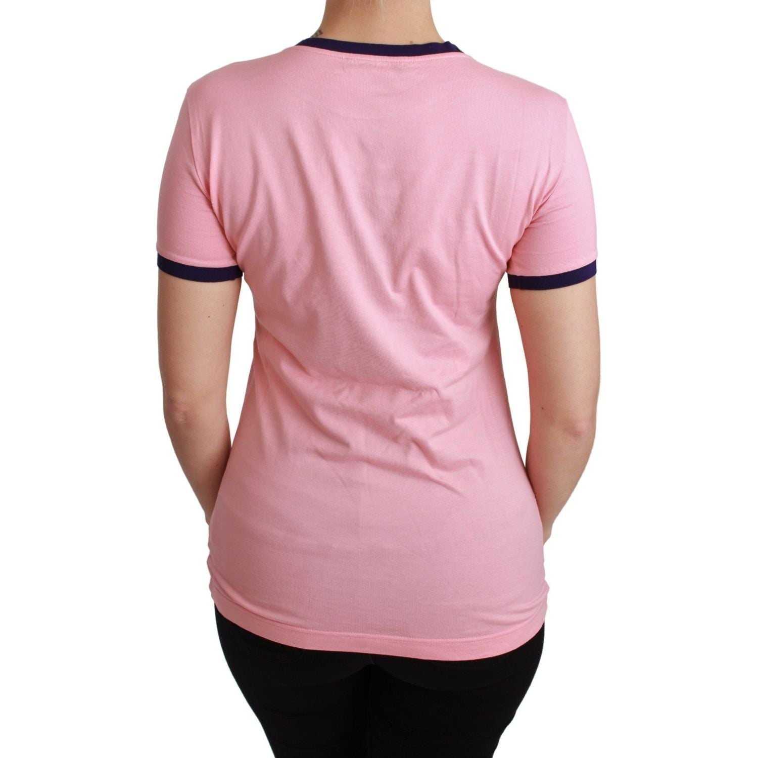 تي شيرت Dolce &amp; Gabbana باللون الوردي برقبة دائرية وطبعة عام الخنزير