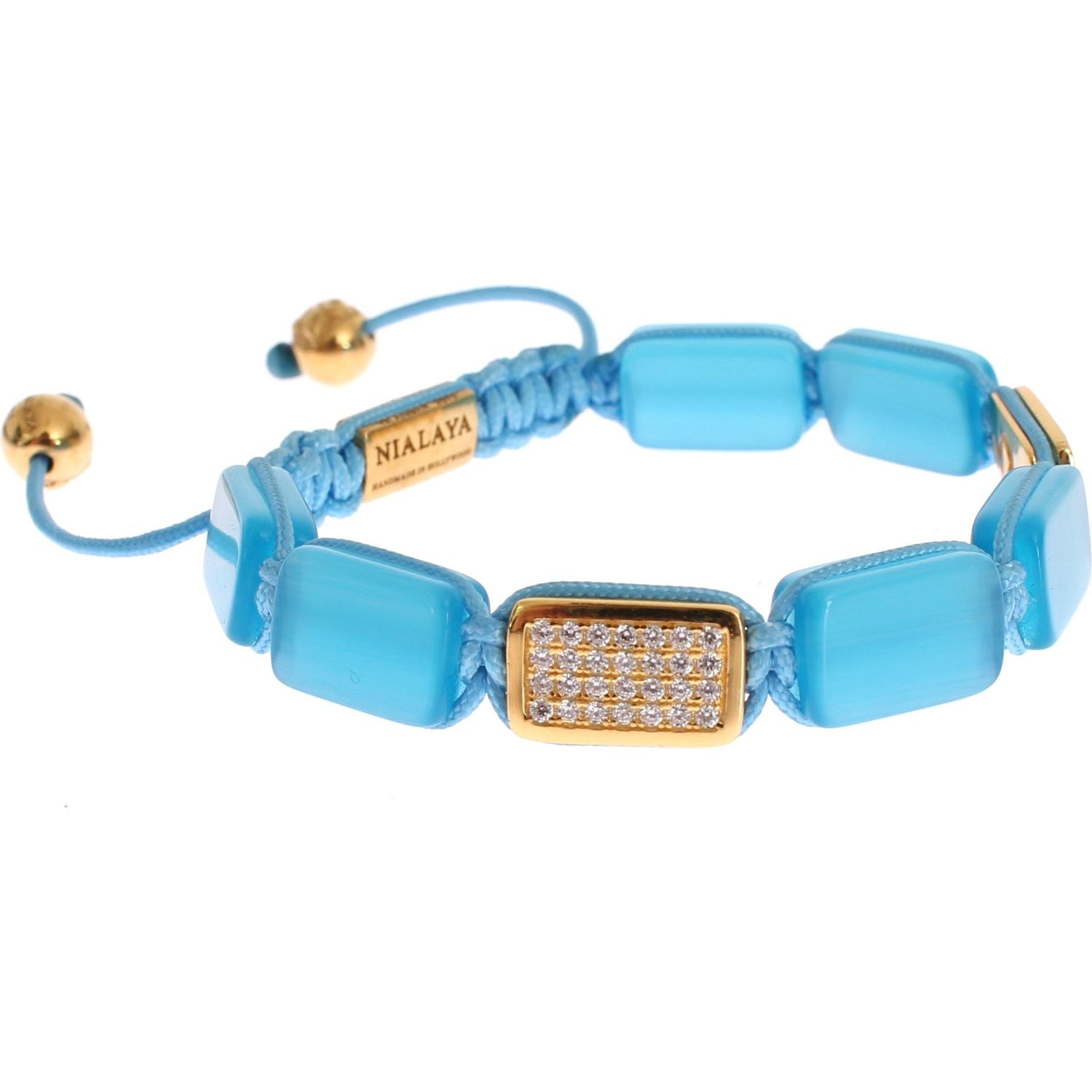 Nialaya CZ Opal 18K Gold 925 Bracelet
