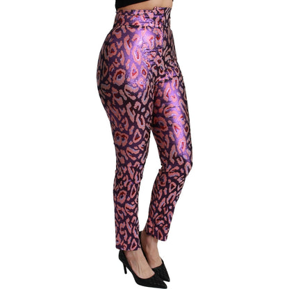 Dolce & Gabbana Multicolor Patterned Cropped High Waist Pants Jeans & Pants