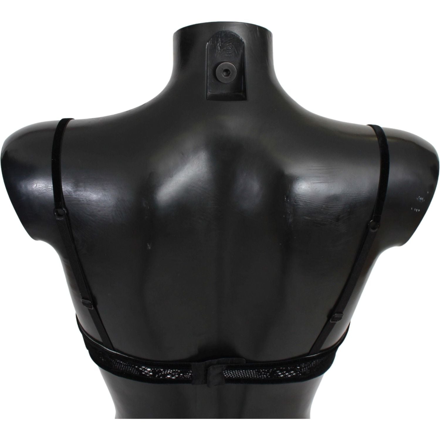 光滑黑色网眼 Balconcino 文胸